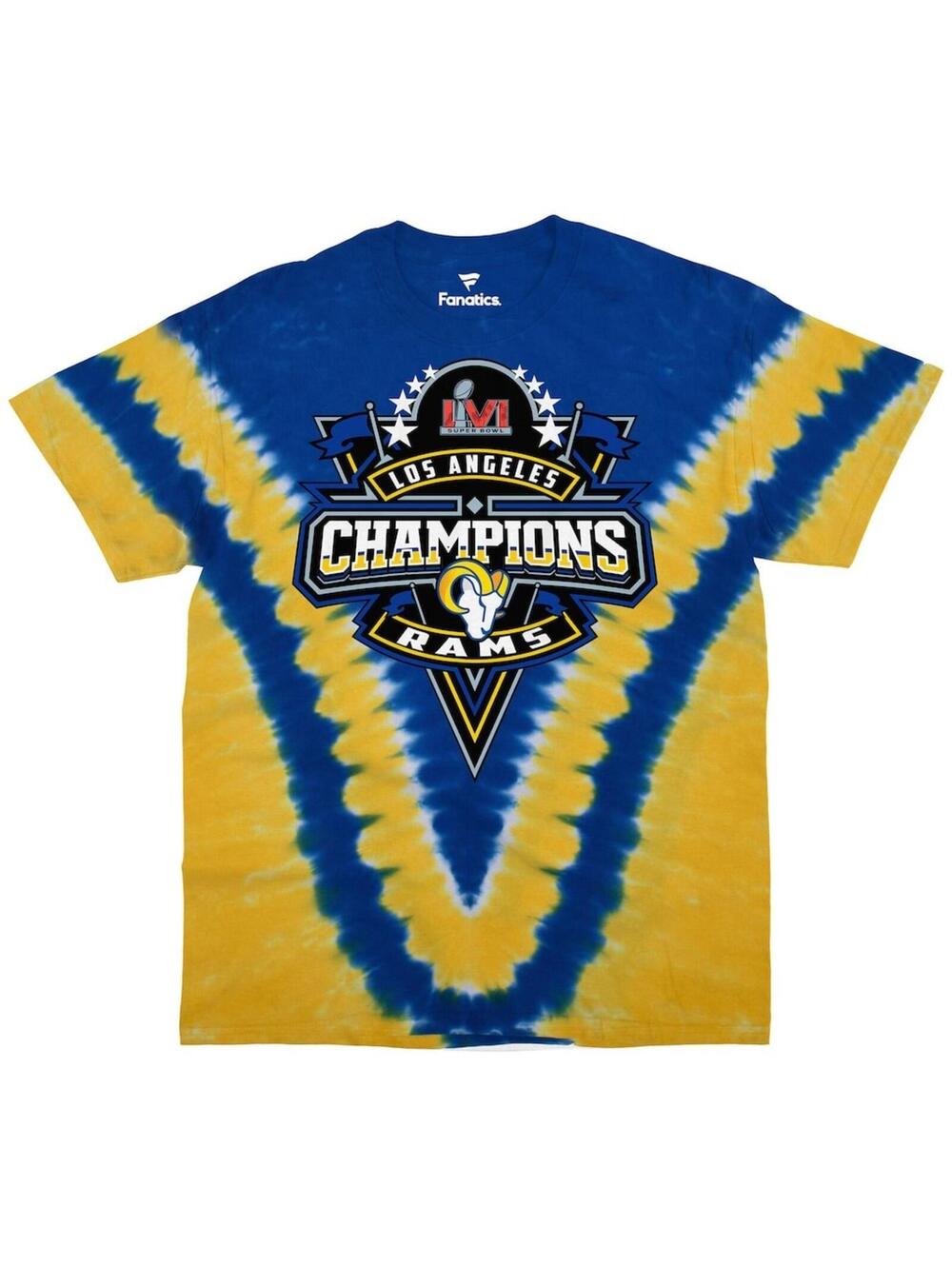 LA Rams Fanatics Super Bowl LVI Champions Tie Dye Mens Sz L